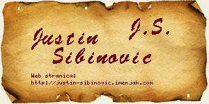 Justin Sibinović vizit kartica
